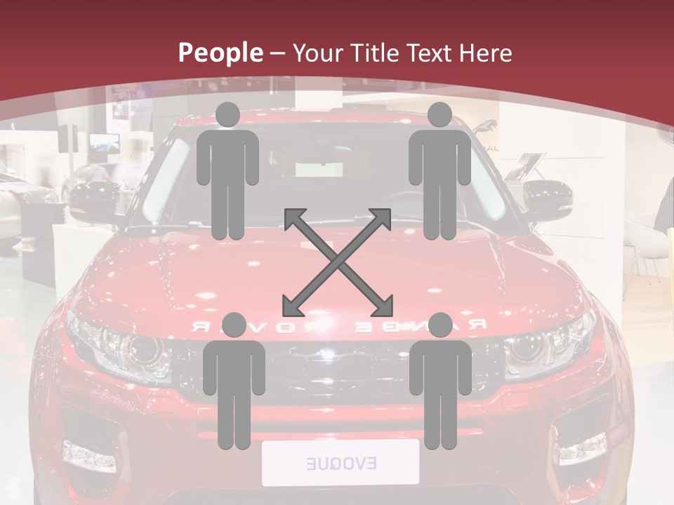 A Red Car Is On Display At A Show PowerPoint Template
