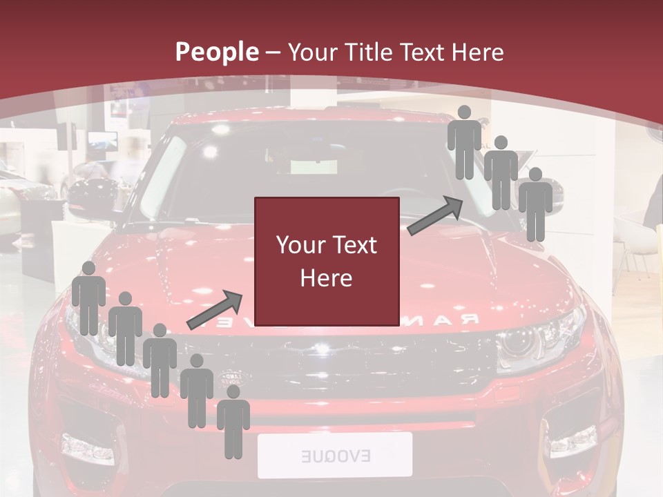 A Red Car Is On Display At A Show PowerPoint Template