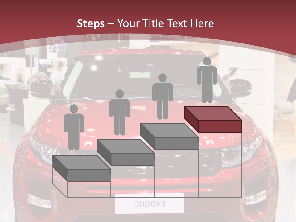 A Red Car Is On Display At A Show PowerPoint Template