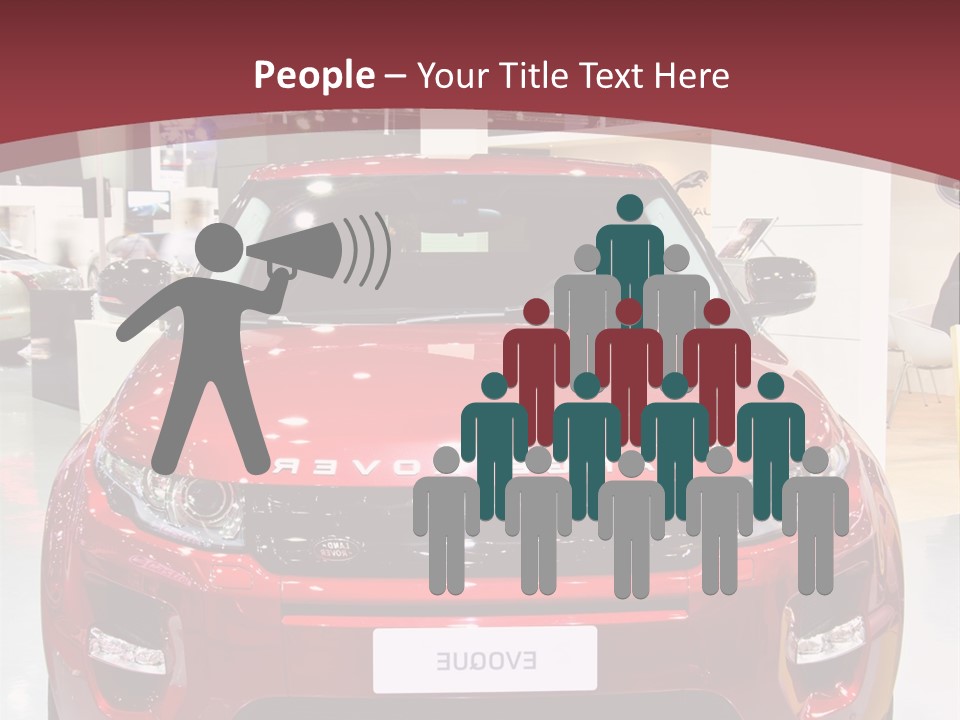 A Red Car Is On Display At A Show PowerPoint Template