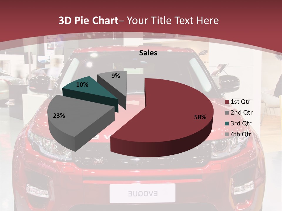 A Red Car Is On Display At A Show PowerPoint Template
