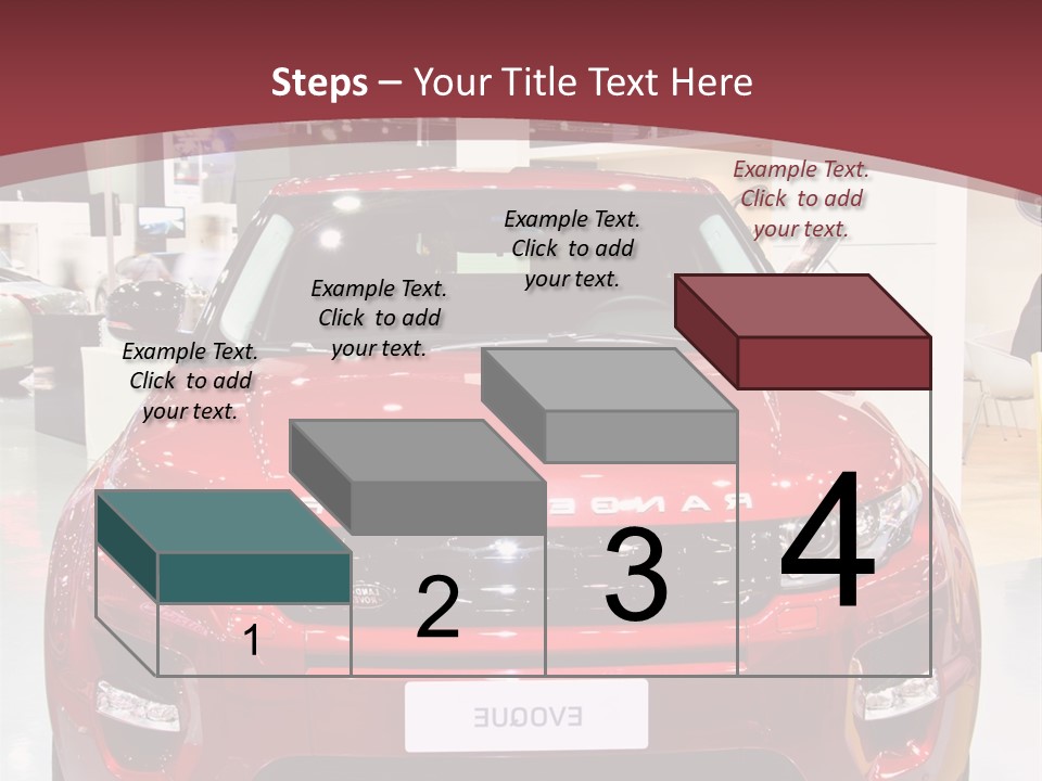 A Red Car Is On Display At A Show PowerPoint Template