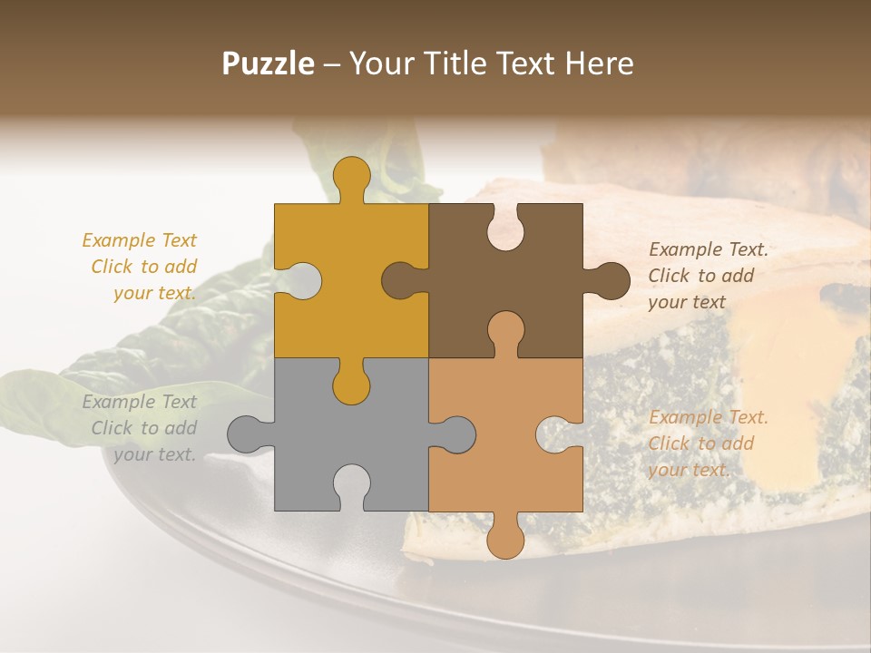 A Plate Of Food With Spinach And Bread On It PowerPoint Template