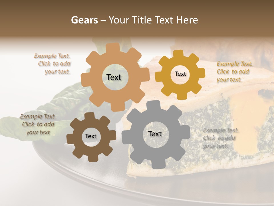 A Plate Of Food With Spinach And Bread On It PowerPoint Template