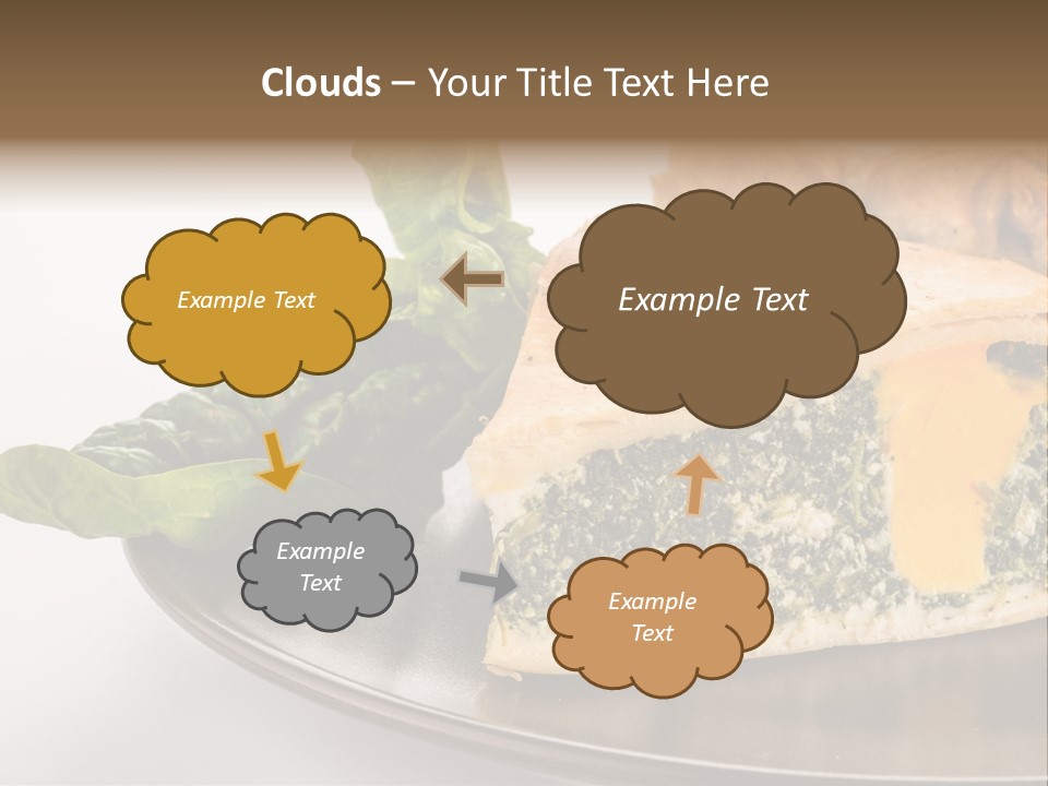A Plate Of Food With Spinach And Bread On It PowerPoint Template