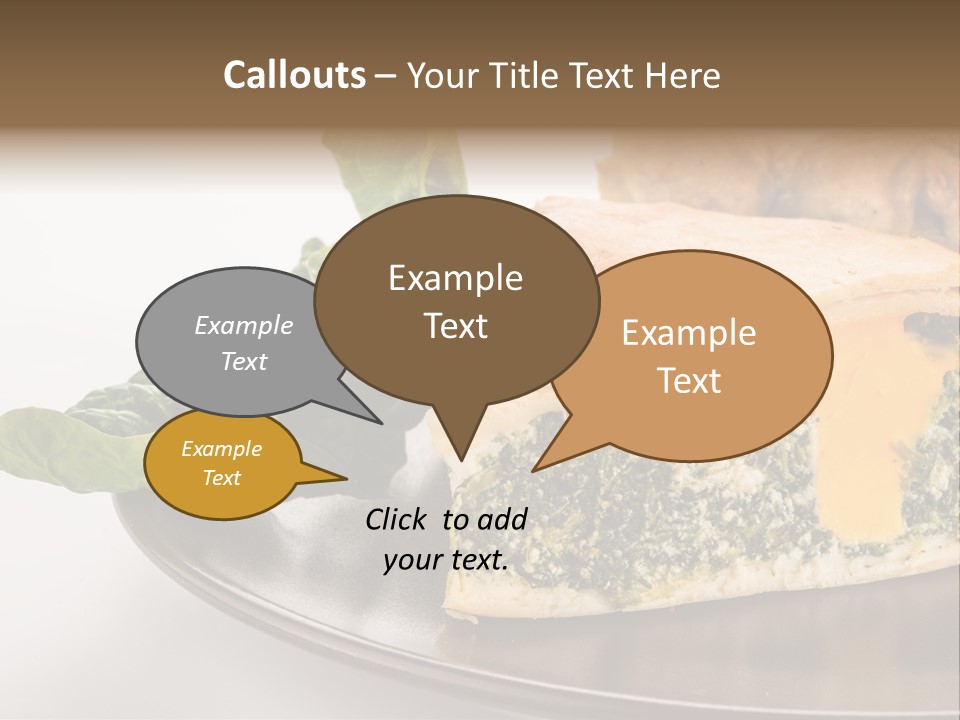 A Plate Of Food With Spinach And Bread On It PowerPoint Template