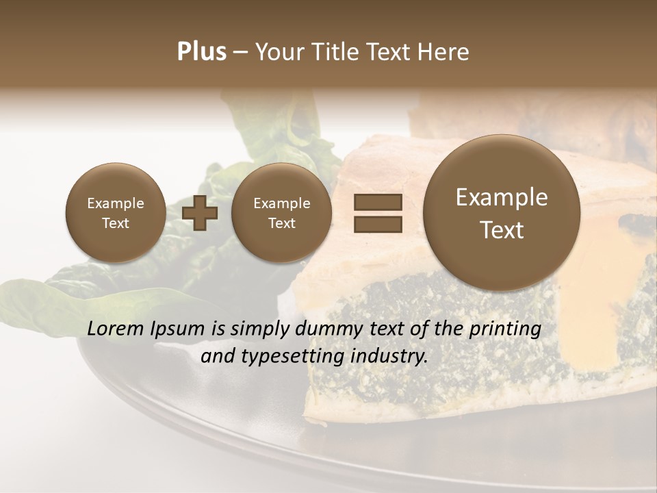 A Plate Of Food With Spinach And Bread On It PowerPoint Template
