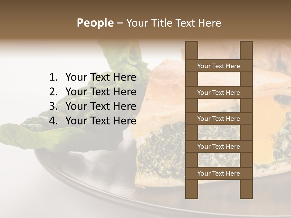 A Plate Of Food With Spinach And Bread On It PowerPoint Template