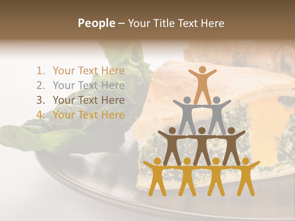 A Plate Of Food With Spinach And Bread On It PowerPoint Template