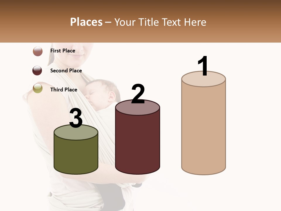 A Woman Holding A Baby Wrapped In A Sling PowerPoint Template