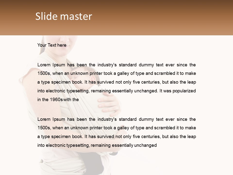 A Woman Holding A Baby Wrapped In A Sling PowerPoint Template