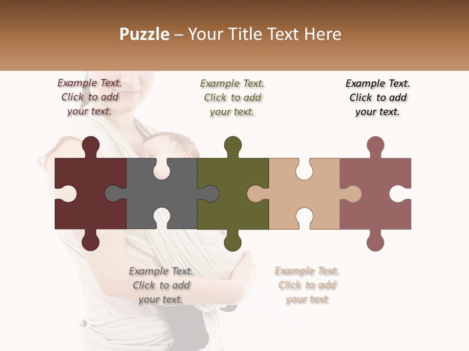 A Woman Holding A Baby Wrapped In A Sling PowerPoint Template