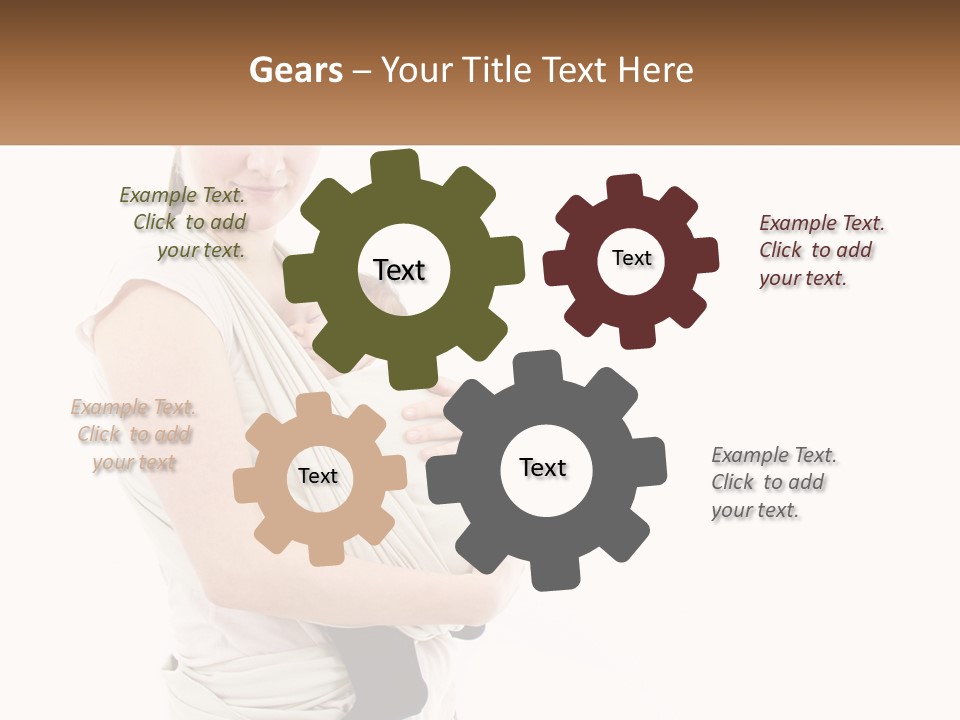 A Woman Holding A Baby Wrapped In A Sling PowerPoint Template