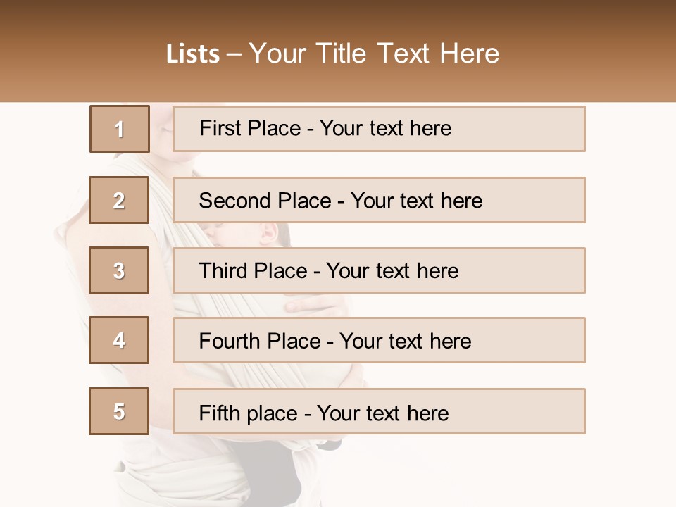 A Woman Holding A Baby Wrapped In A Sling PowerPoint Template