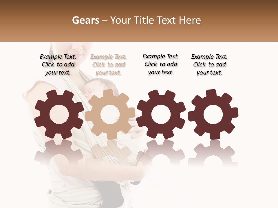A Woman Holding A Baby Wrapped In A Sling PowerPoint Template