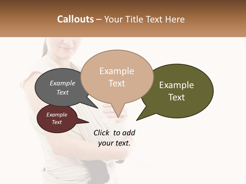 A Woman Holding A Baby Wrapped In A Sling PowerPoint Template