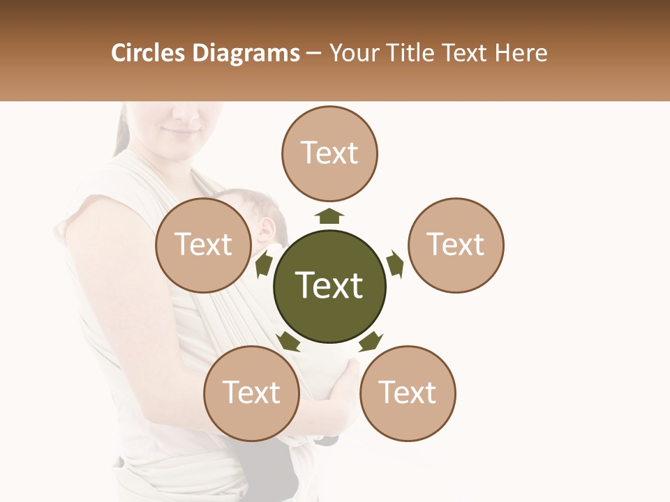 A Woman Holding A Baby Wrapped In A Sling PowerPoint Template