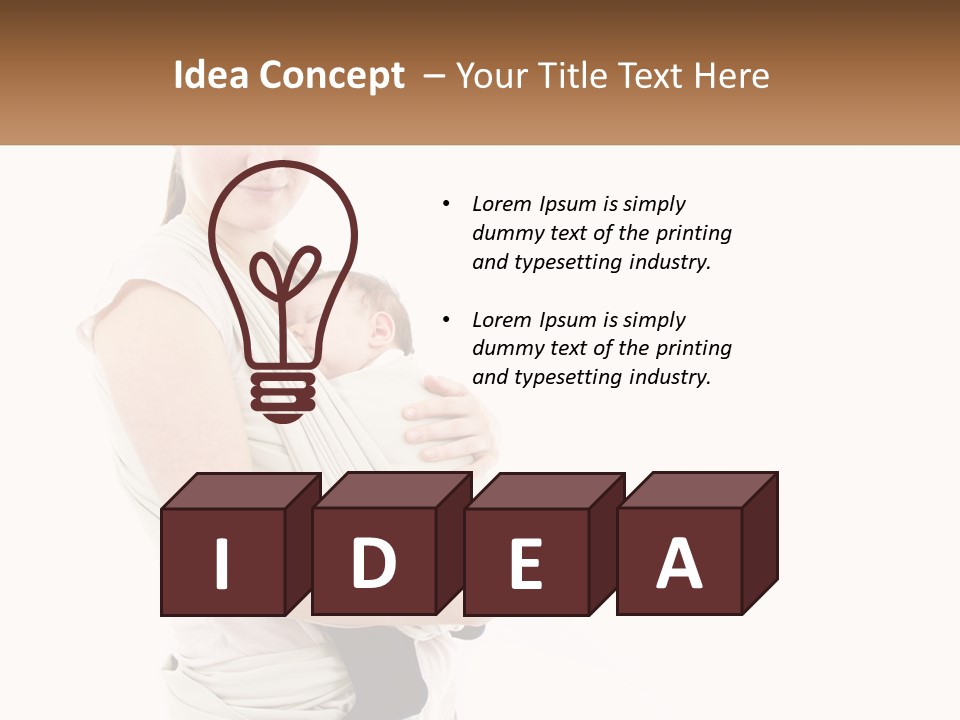 A Woman Holding A Baby Wrapped In A Sling PowerPoint Template