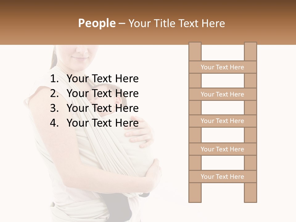 A Woman Holding A Baby Wrapped In A Sling PowerPoint Template