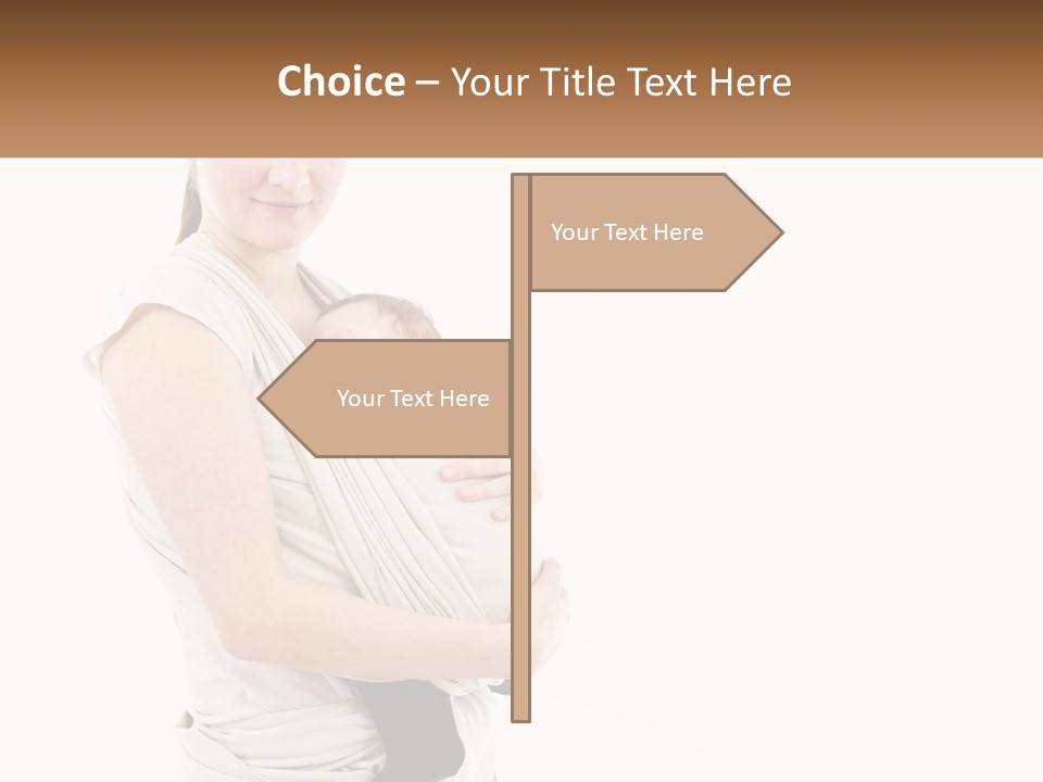 A Woman Holding A Baby Wrapped In A Sling PowerPoint Template