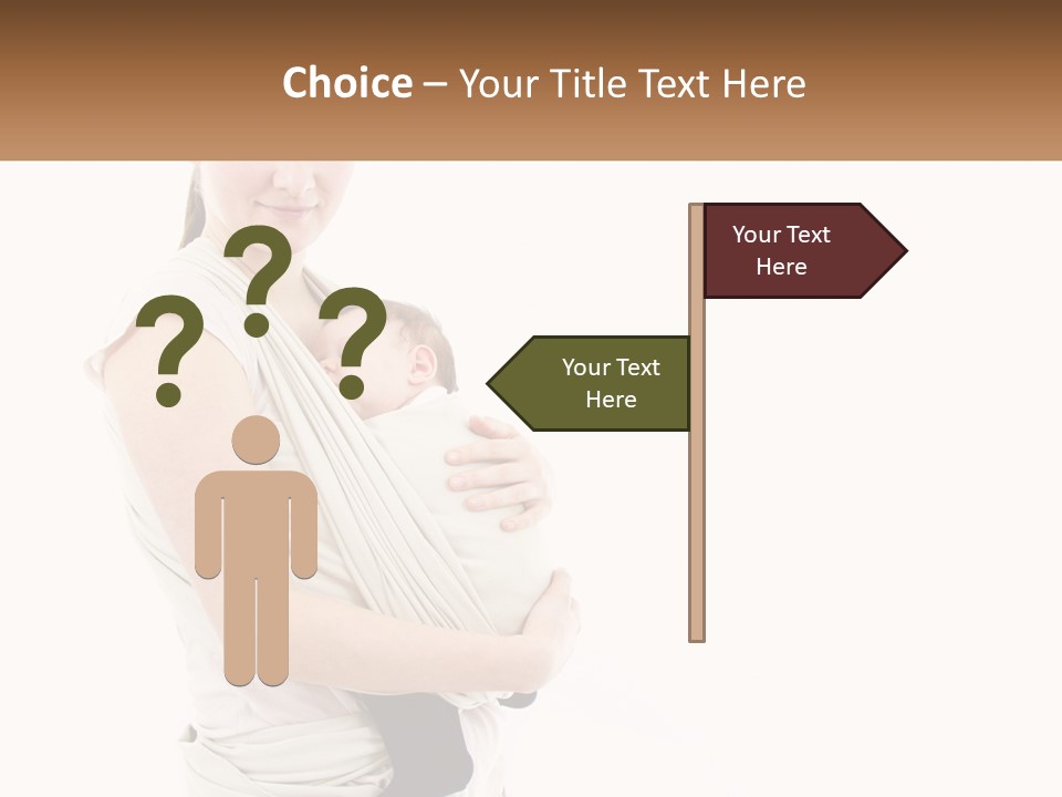 A Woman Holding A Baby Wrapped In A Sling PowerPoint Template