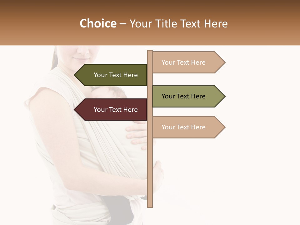 A Woman Holding A Baby Wrapped In A Sling PowerPoint Template