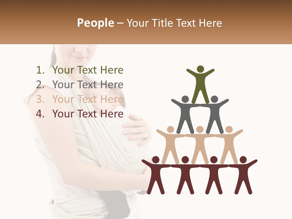 A Woman Holding A Baby Wrapped In A Sling PowerPoint Template