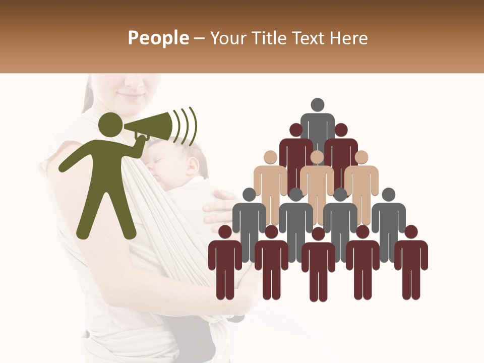 A Woman Holding A Baby Wrapped In A Sling PowerPoint Template