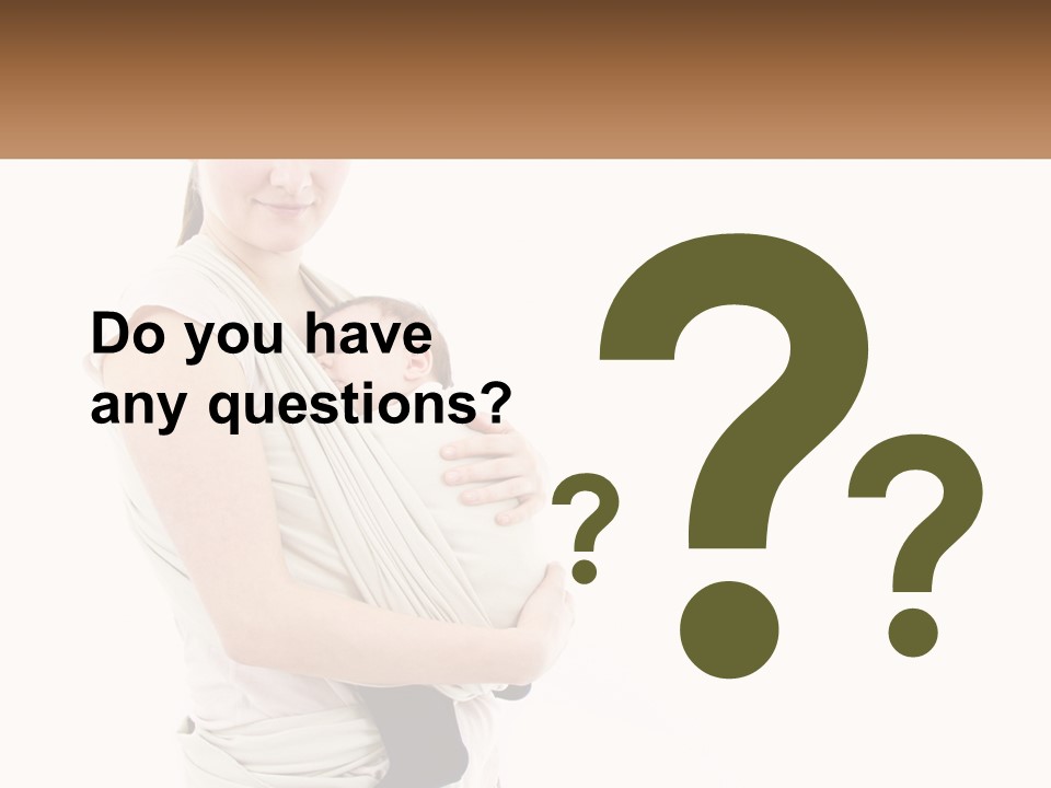 A Woman Holding A Baby Wrapped In A Sling PowerPoint Template