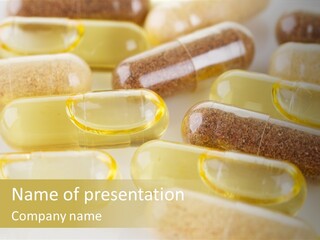 A Group Of Pills Sitting On Top Of A Table PowerPoint Template