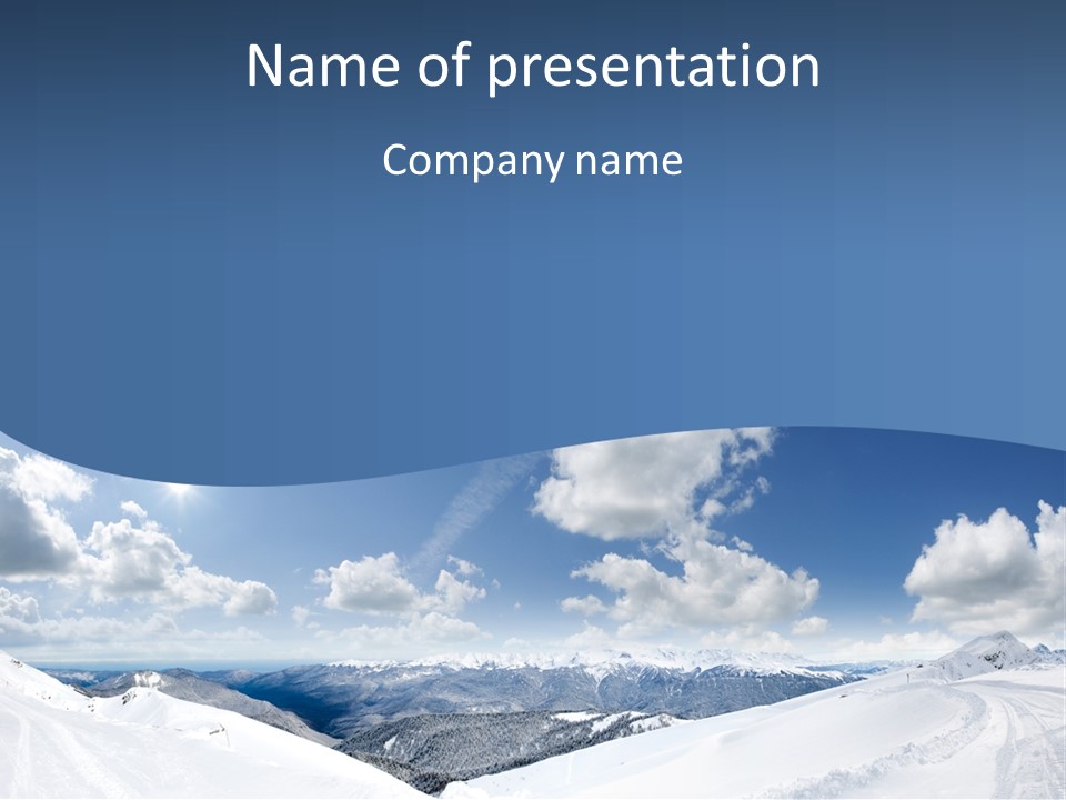 A Snow Covered Mountain With Clouds In The Sky PowerPoint Template