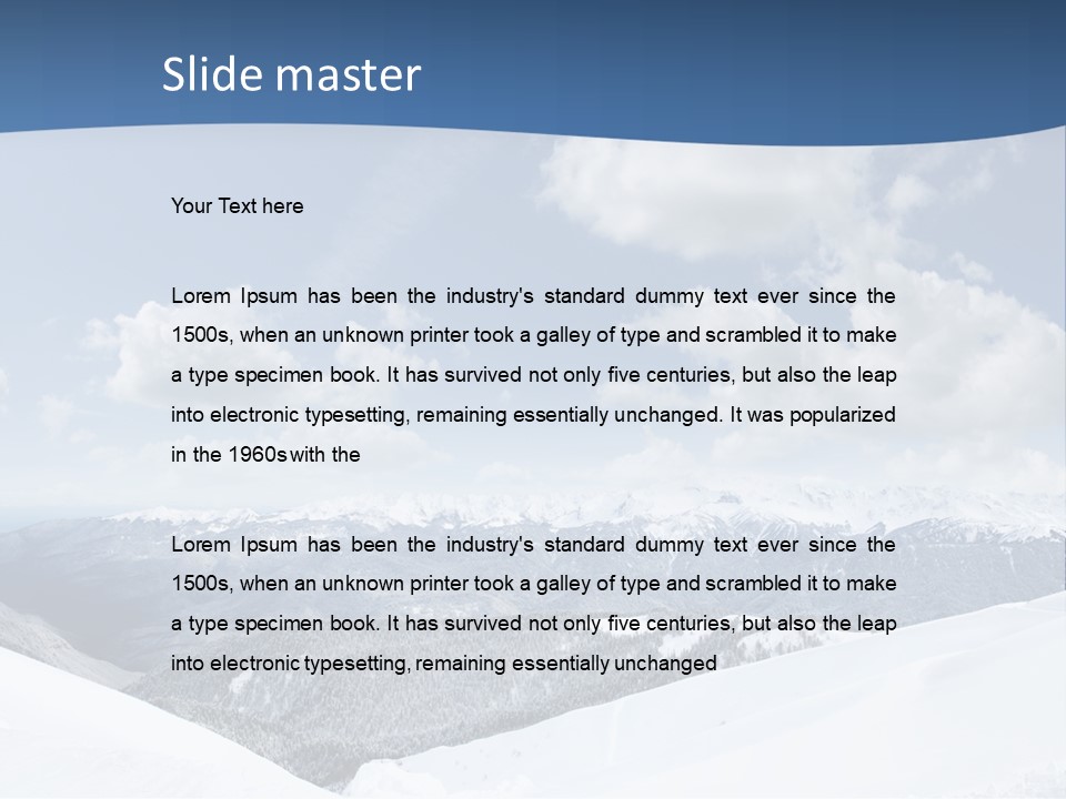 A Snow Covered Mountain With Clouds In The Sky PowerPoint Template