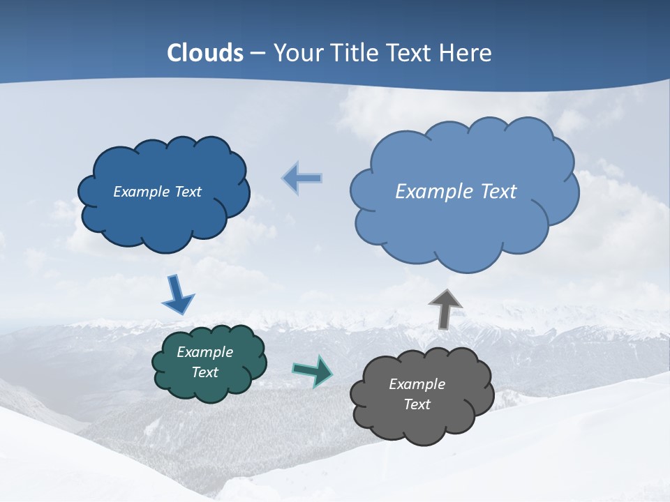 A Snow Covered Mountain With Clouds In The Sky PowerPoint Template