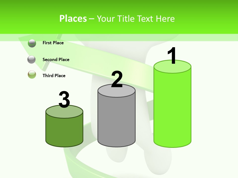 A Person Is Running With A Green Ribbon Around Him PowerPoint Template
