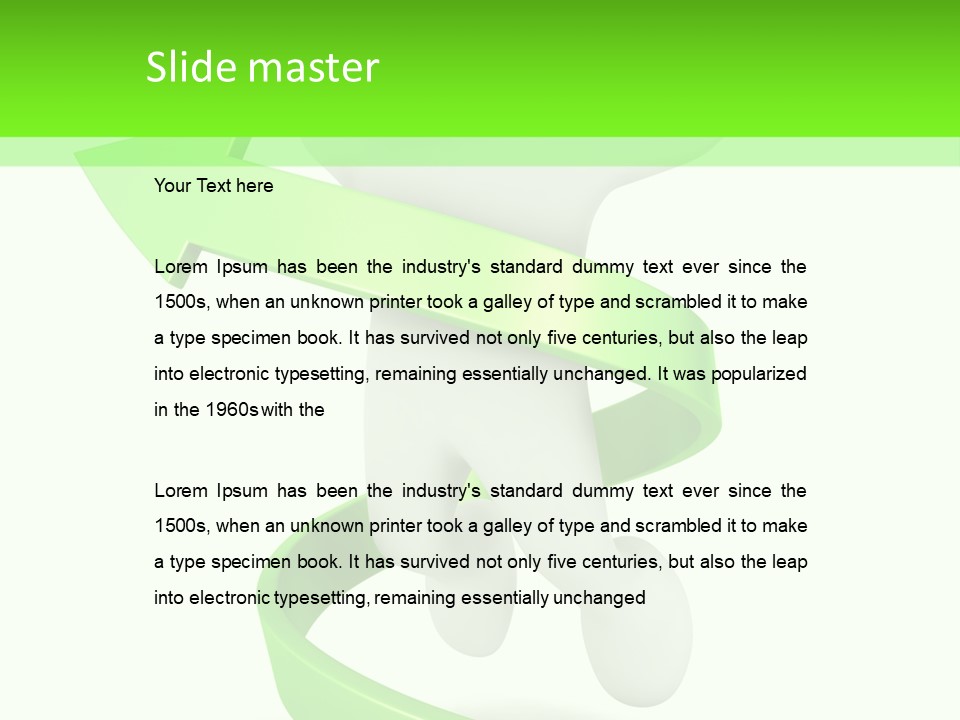 A Person Is Running With A Green Ribbon Around Him PowerPoint Template