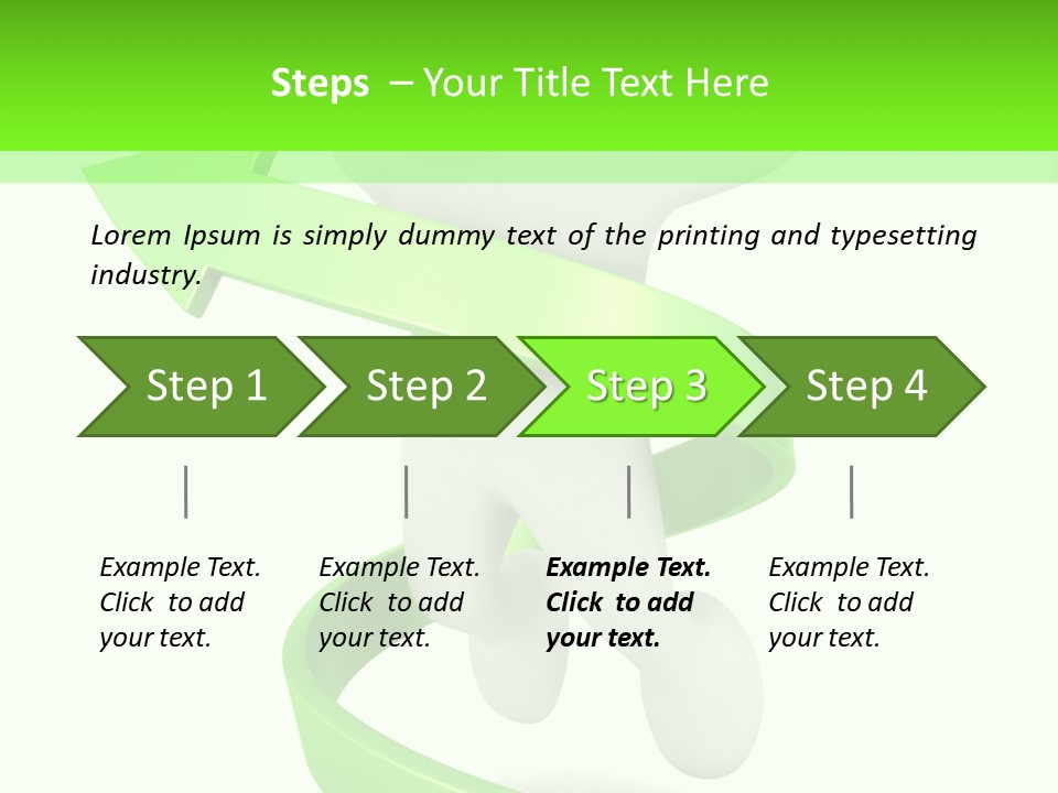 A Person Is Running With A Green Ribbon Around Him PowerPoint Template