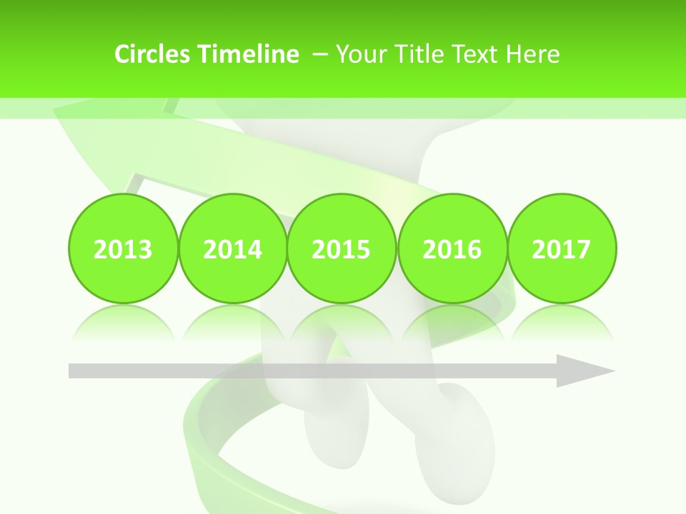 A Person Is Running With A Green Ribbon Around Him PowerPoint Template