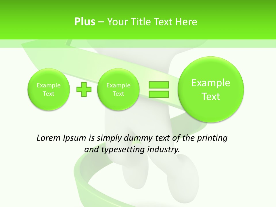A Person Is Running With A Green Ribbon Around Him PowerPoint Template