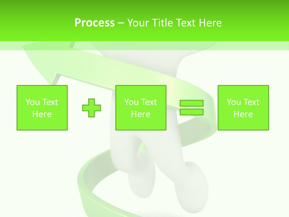 A Person Is Running With A Green Ribbon Around Him PowerPoint Template