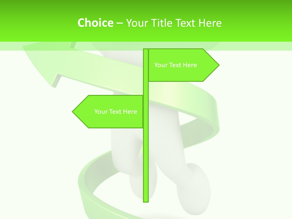 A Person Is Running With A Green Ribbon Around Him PowerPoint Template