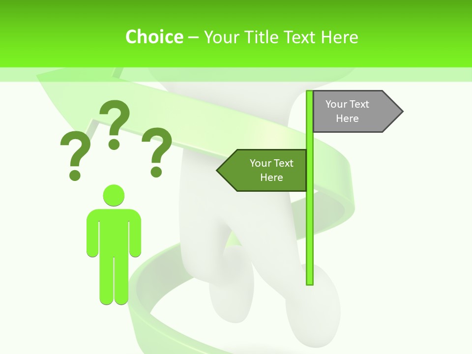 A Person Is Running With A Green Ribbon Around Him PowerPoint Template