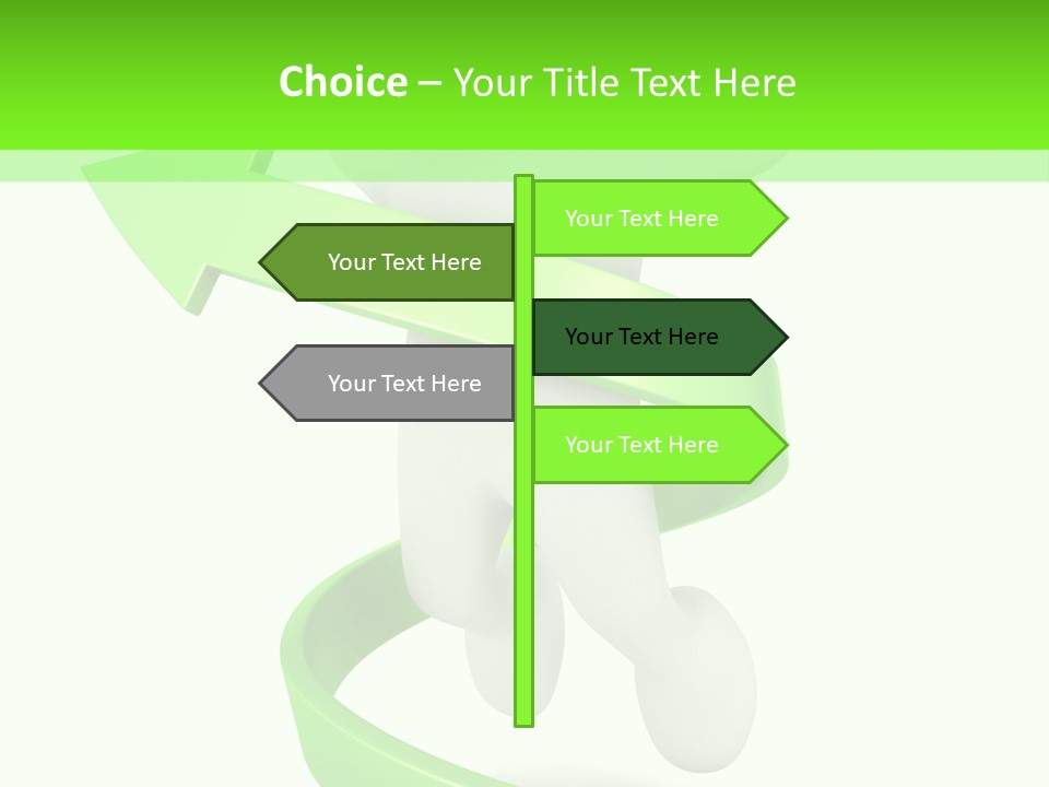 A Person Is Running With A Green Ribbon Around Him PowerPoint Template