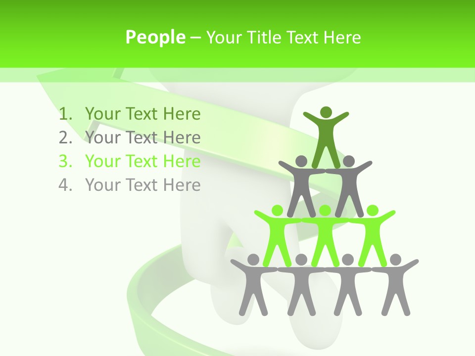 A Person Is Running With A Green Ribbon Around Him PowerPoint Template
