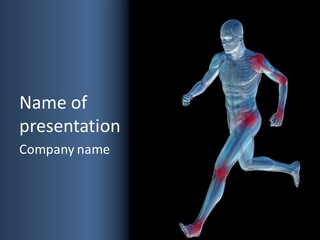 A Man Running With A Red And Blue Background PowerPoint Template