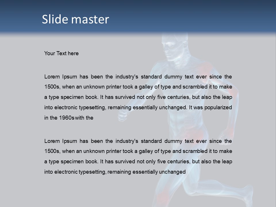 A Man Running With A Red And Blue Background PowerPoint Template