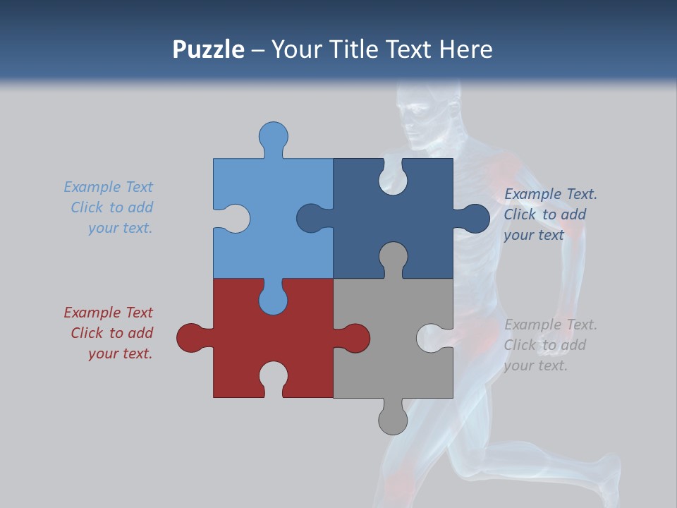 A Man Running With A Red And Blue Background PowerPoint Template