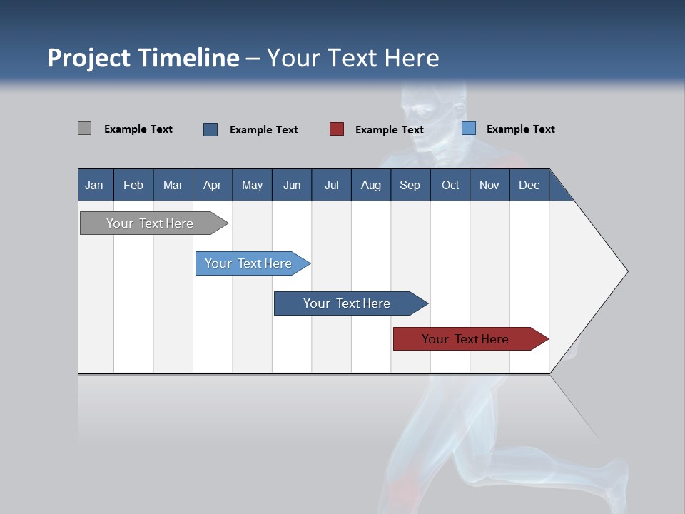 A Man Running With A Red And Blue Background PowerPoint Template