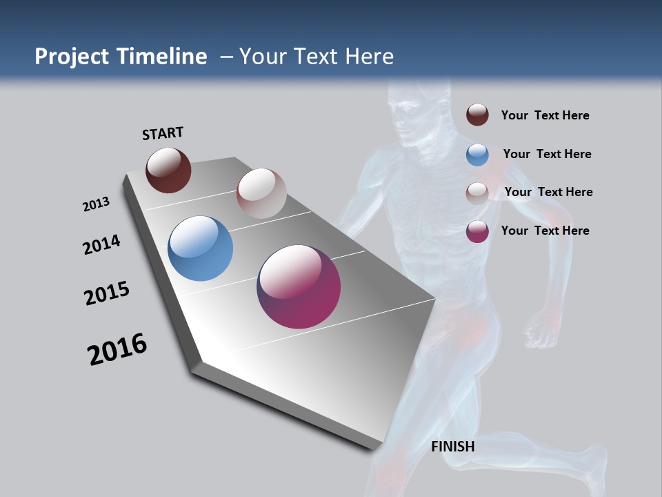 A Man Running With A Red And Blue Background PowerPoint Template