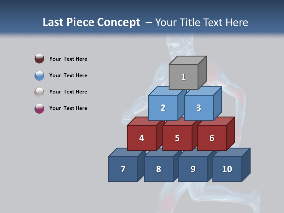 A Man Running With A Red And Blue Background PowerPoint Template