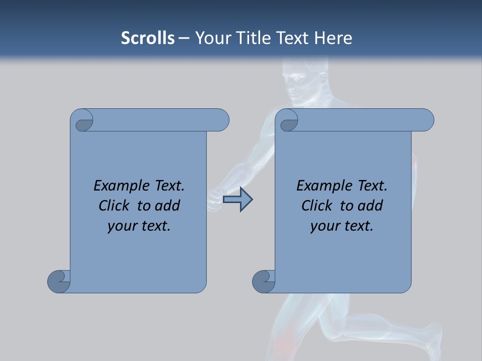 A Man Running With A Red And Blue Background PowerPoint Template
